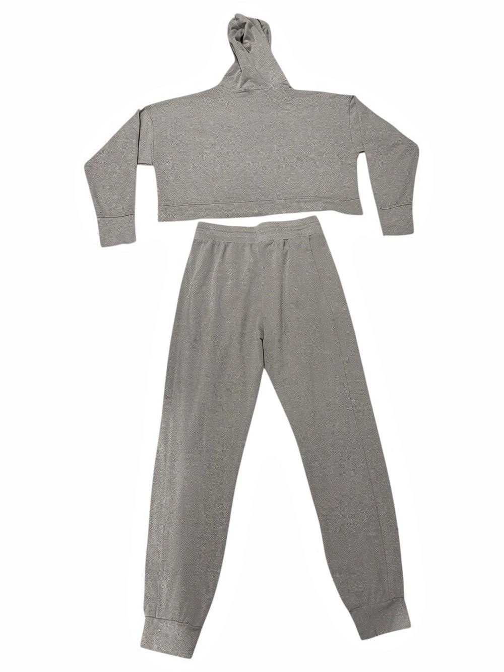 Fabletics Cloud Jersey Cropped Hoodie Jogger Set Gray Size Small - Picture 3 of 5